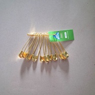 1 Set of 12 Stainless Steel Gold Safety Pins Standard Size [AJ]