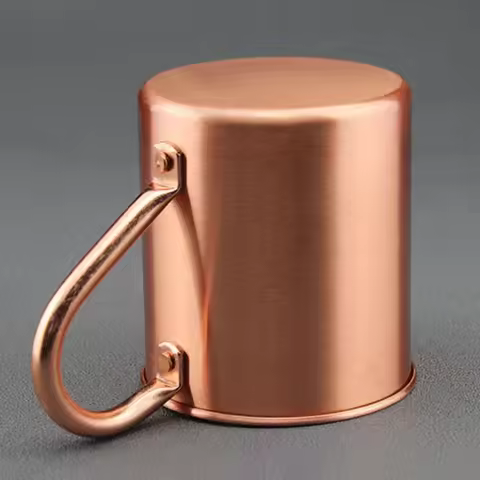 Happy New- 450ML Copper Mug Water Cup Moscow Mule Cup Straight Body Curling Cup Bar Cocktail Glass B