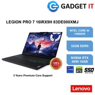 LENOVO LEGION PRO 7 16IRX9H 83DE000XMJ GAMING LAPTOP (I9-14900HX,1TB SSD,32GB DDR5,16"WQXGA 240Hz,RT
