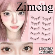 5Pairs Natural Manga Lashes Eyes Lashes Long Eyelashes Fake Lashes Anime Wispy Strip Makeup Tools