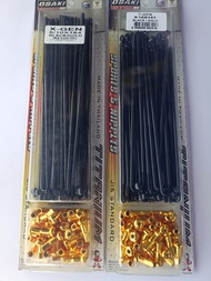 ซี่ลวด OSAKI X-GEN BLACK/GOLD สีดำหมุดทอง เหมาะสำหรับขอบ 17