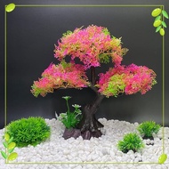 【Muhsinpet】Aquarium Fish Tank Landscaping Simulation Aquatic Plants Plastic Grass Pine Tree Combination Package Curved Tree Bonsai Big Small Tree