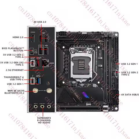 FOR ASUS ROG STRIX Z590-I GAMING WIFI Motherboard Support DDR4 128GB LGA1200.