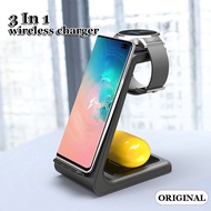 Qi Charger 10W 3 in 1 Wireless Charger for Galaxy Buds Gear S4 S3 S2 Dock Charger Wireless Charger Stand for Samsung S10 S9 plus