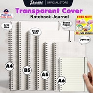 Desklife Notebook journal Transparent Cover 160pg A4 B5 A5 A6 80gsm Book -1PC Diary Sketch Buku Nota