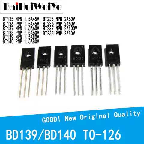 20PCS/LOT BD135 BD136 BD137 BD138 BD139 BD140 BD235 BD236 BD237 BD238 NPN PNP Transistor Triode TO12