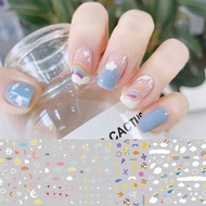 FL10.24 Multi-Element Cute Nail Stickers Rainbow Starry Sky Manicure Stickers Dream Cloud Graffiti M
