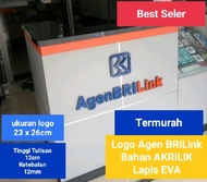 Super murah Logo Agen BRILink bahan akrilik 2 mm Lapis Eva 1 cm.total tebal 12mm+NAMA AGEN 4 HURUF T