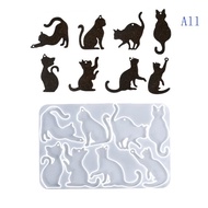 All 8 Cavity Silicone Molds for Crafting Adorable Cats Pendants Accessory at Homes