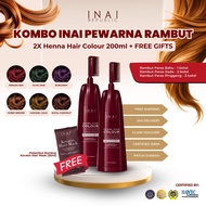 KOMBO 2X INAI PEWARNA RAMBUT HALAL INAI REPUBLIC - Tanpa Bleach | Bau Strawberry | Olive Oil & Aloe 