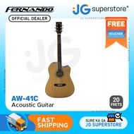Fernando AW-41C 20-Fret 6-Strings Acoustic Guitar with 41” Dreadnaught Cutaway, Spruce and Basswood Body, and Chrome Die Cast Machine Head for Professional and Hobbyist Musicians (Sunburst, Black, Natural) | JG Superstore