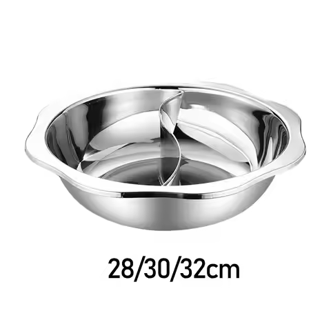 Stainless Steel Divided Hot pot Cooker Cooking Pot Dual Sided Soup Cookware for Party camping Cooker