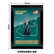 Mercedes-Benz F1 Hamilton W15 Formula Race Track Map Decorative Picture Frame Hanging Painting Indus