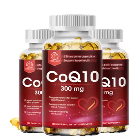 BBEEAAUU Coenzyme Q10 Capsules Heart Health Supplement COQ10 Supports Cardiovascular Health Blood Pr