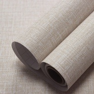 1 Roll Of Solid Color Beige Cloth Pattern Self-Adhesive Wallpaper Vinyl Wallpaper Can Be Used For Be
