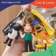 GANTUNGAN Shaun The Sheep Keychain Shaun Cartoon Cute Sheep Keychain Motorcycle Car Accessories