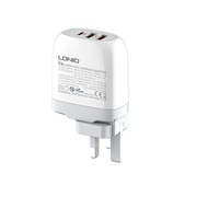 LDNIO A3511Q Super Fast Charging Charger PD Gan 65W QC 3.0 UK Plug Adapter Dual Port USB A Type C Po