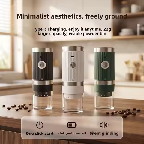 Portable electric coffee grinder USB rechargeable coffee grinder electric