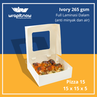 (Isi 20 pcs) Dus Kraft 15x15x5 Laminasi Jendela / dus donat dus pizza brownies pie buah pastry Roti