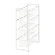 收納 ikea JONAXEL 貯物組合, 白色, 25x51x70 厘米 白色四層網籃儲物架 藍田