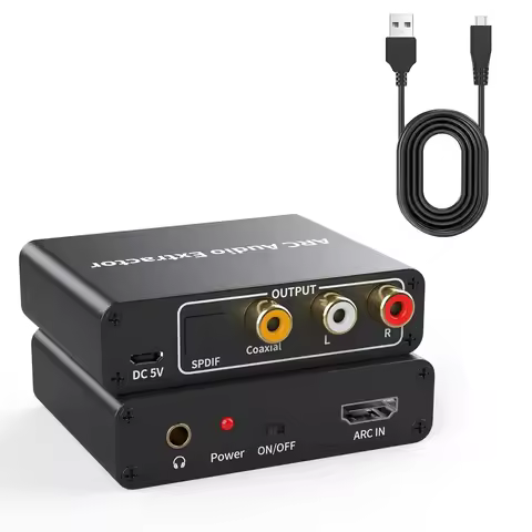 192KHz ARC Audio Extractor HDMI-compatible ARC to Optical Coaxial RCA 3.5mm Jack Converter for HDTV 