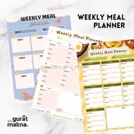 [guratmakna.studio] Weekly Meal Planner A4 | Wipe Clean, Free Erasable Marker