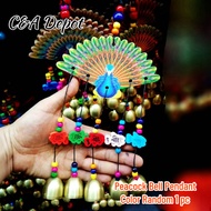 Handmade Peacock Bell Hanging Decoration Featured Painted Wood Board Butterfly Wind Bell Pendant Door Bell Home Decoration/Festive Decor/Deepavali/Diwali/Thaipusam Decoration