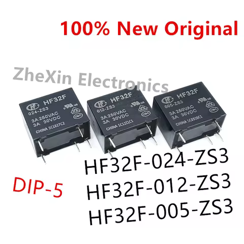 10PCS/Lot HF32F-024-ZS3 、HF32F-012-ZS3 、HF32F-005-ZS3 DIP-5 New Power Relay HF32F/012-ZS3 、HF32F/005
