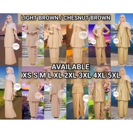 [ XS-5XL ] LIGHT BROWN CHESNUT BROWN KEBARUNG KURUNG RIAU BATIK MINI KURUNG MODEN PLUS SIZE SEDONDON