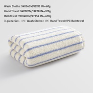 codSmall Towel Cotton Stripe 2PCS Hand Towel Kids Thick Bathroom Highly Absorbent Blue Adult Wipes H