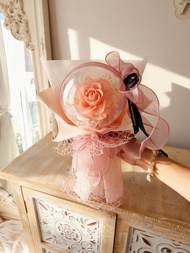 日本永生花 波波球花束 頂規特大玫瑰 不會破 球婚花束 告白花束