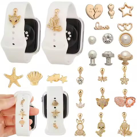 Silicone Strap Metal Decorative Nails For Apple Watch Personalized Interesting Decorative Diamond Pe
