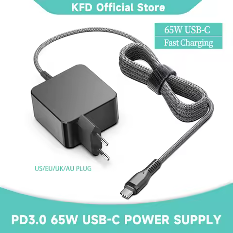 PD3.0 20V 3.25A 65W 45W USB-C AC Adapter Laptop Charger for Lenovo T480 X390 Asus ZenBook14 UX425JA 