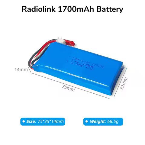Radiolink 1700mAH 2S Battery for Transmitters RC8X & FULLYMAX 7.4V 2S 600mAh Lipo JST Connector for 