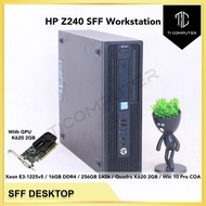 HP Z240 SFF Workstation Intel Xeon E3-1225v5 3.5Ghz 16GB DDR4 RAM 256GB SATA SSD Quadro K620 2GB Ref