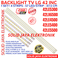 BACKLIGHT TV LED LG 42 INC 42LE5300 42LX6500 42LE4500 42LE5400 42LE5500 42LE 42LX LAMPU BL SMD 57K LIDI STRIPS STRIP SMD BERAS 42INCH 42INC 42IN 42 INCH IN FULL SET 4 BATANG 57 LED PER STRIP