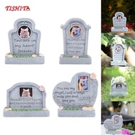 [tishita] Pet Memorial Statue Memorial Monument Pet Tombstone Grave Marker Resin Waterproof Suitable