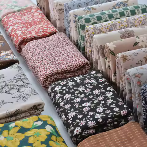 Baby's Flannel Fabric Cartoon Flower Print 100% Cotton Brushed Flannel Tissue For Garment Shirt Paja