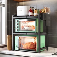 Retractable kitchen microwave oven rack countertop double-layer oven holder multifunctional rice coo