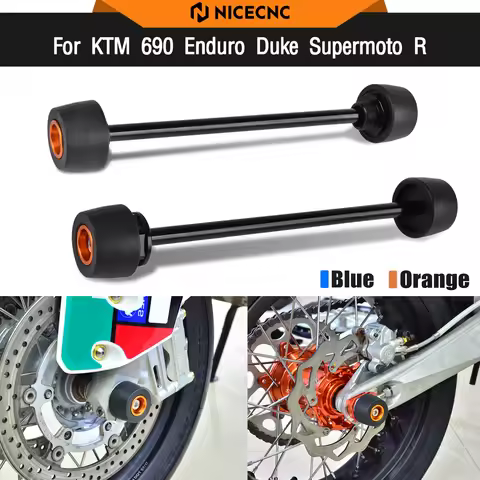 For KTM 690 SMC R 690 Duke/R 690 Supermoto/R Front Rear Axle Fork Crash Slider Protector Husqvarna 7
