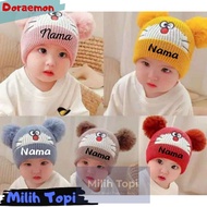 Topi Kupluk Free Nama Doraemon Bayi Lucu Cewe Dan Cowok Custom Bordir Nama Sendiri, Komunitas, seragam event