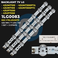 LG 43 Inch TV Backlight 43UN7100 43UP7500 43UP7550 43UM7100 43UN7300PTC 43UM7300PTA