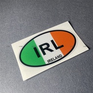 Ireland IRL Oval Code Irish Flag Car Stickers Decal Auto Window Body Graphic Motorcycle Helmet Fuel
