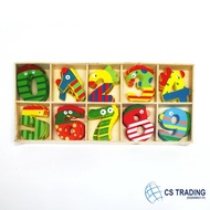 Wooden Numbers - 60 Pieces Assorted Colored Wooden Craft Numbers with Storage Tray Set