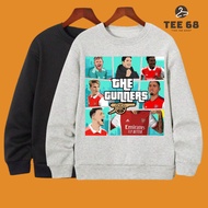 SWEATER Arsenal Gunners GTA 2023 Shirt 100% Cotton Fleece Gray Pepper Black Oversize Men Women