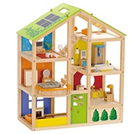 Hape - All Season Doll House with furniture