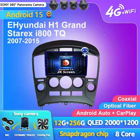 Qualcomm Android 15 Carplay Auto Screen Car Radio Multimedia Player For Hyundai H1 Grand Starex i800