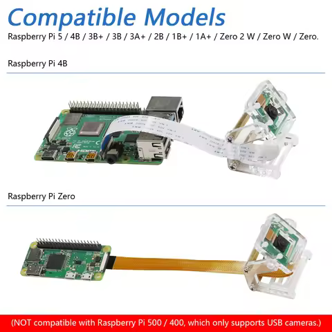Freenove 5MP 8MP Camera for Raspberry Pi 5 4 B 3 B+ B A+ Zero W Jetson Nano with Adjustable Holder a