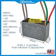 2.5UF+4UF+4UF 300VAC & 250VAC Fan Capacitor Fan Motor Combo Capacitor [Kondenser Kipas]
