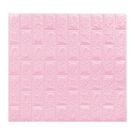 【家適帝】3D立體防撞隔音泡棉磚壁貼 70X77 cm(5片)/ 粉紅色